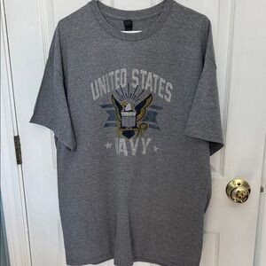 Gildan Gray United States Navy Tee